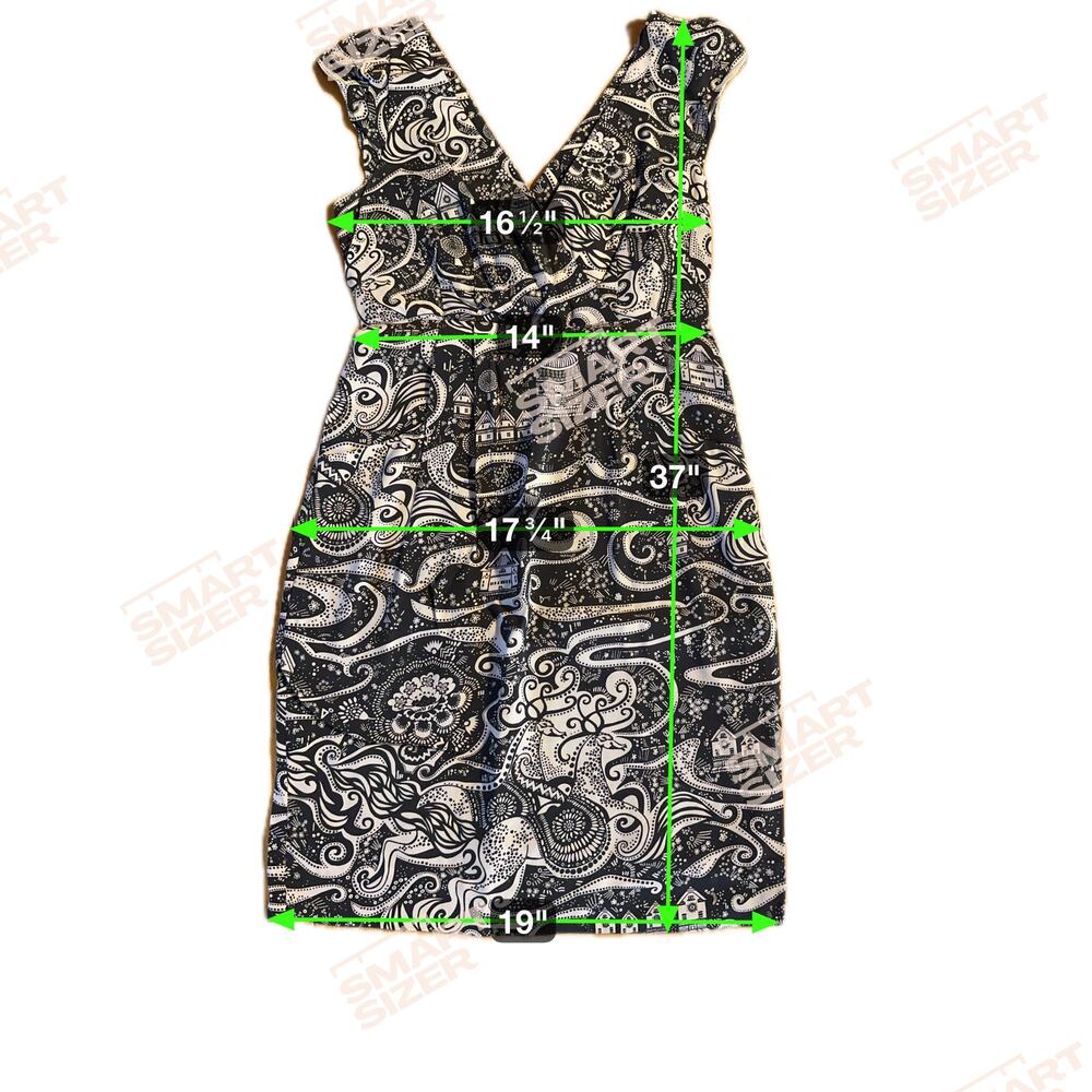 Moulinette Soeurs Women's Black Sheath Dress Size 2 V-Neck Knee Length